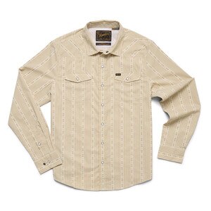 Howler Brothers H Bar B Tech LS Shirt Men's in Mosquero Stripe Brown Rice